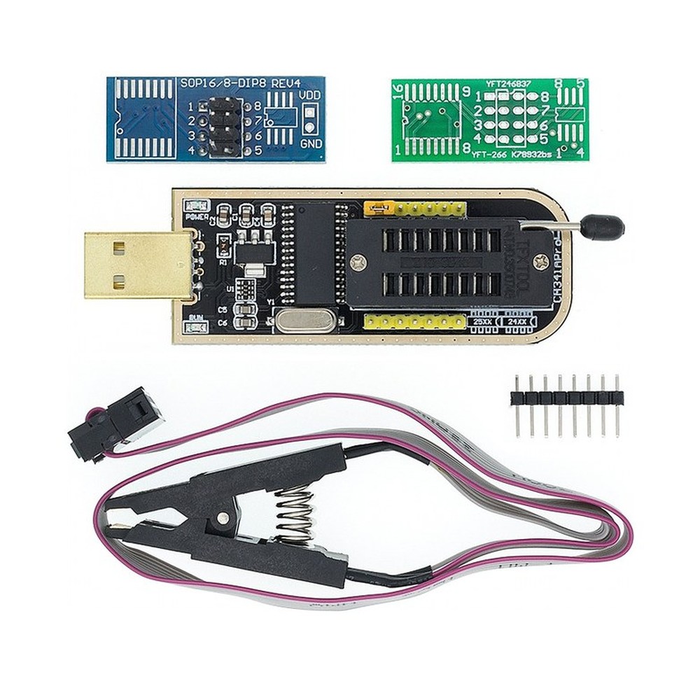 Programador Ch341a Ch341 Flash Eeprom Bios + Pinza