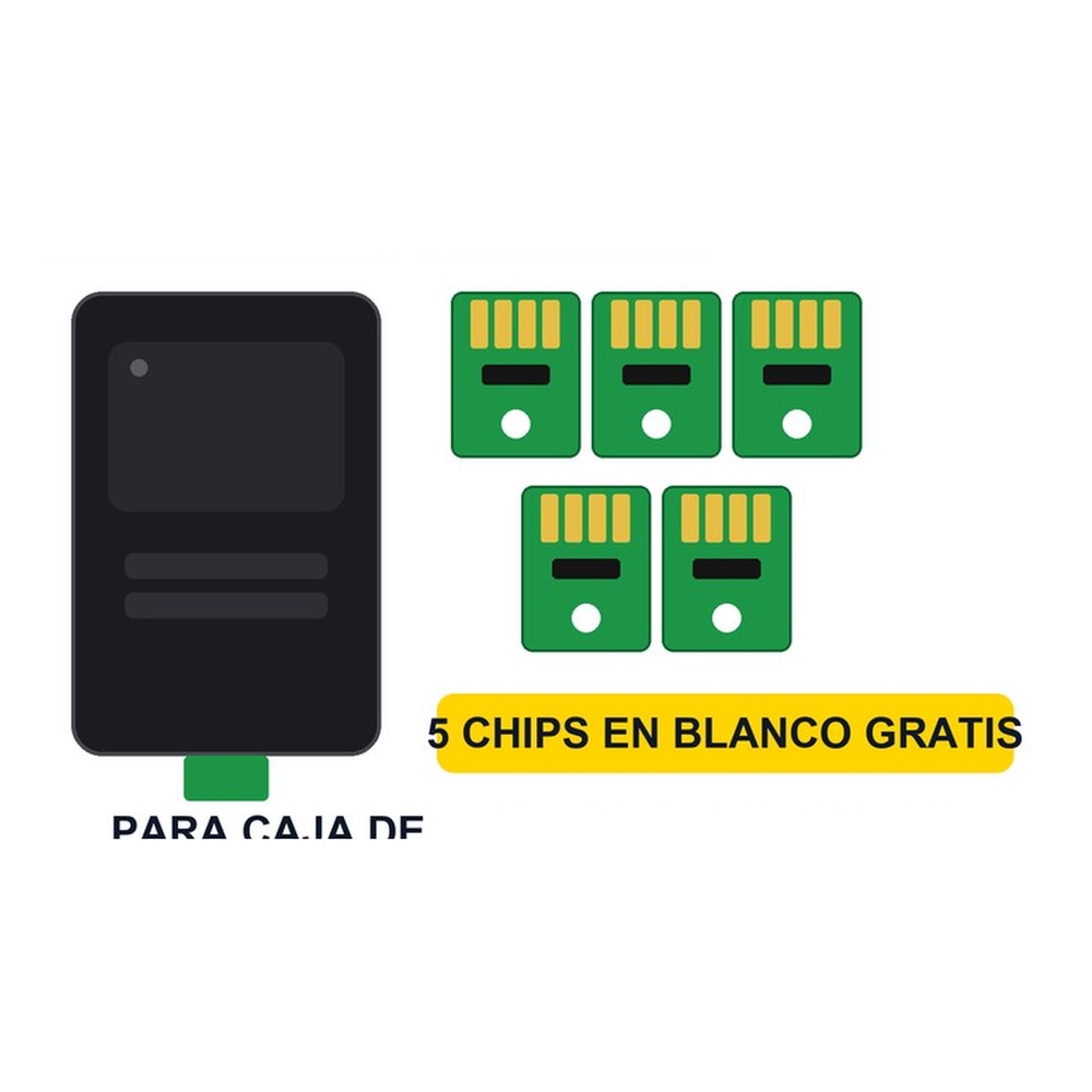 Reset universal para caja de mantenimiento Canon (MC-G01 a MC-G07 y MC-32) - programa chips en blanco, 1000 resets, incluye 5 chips gratis