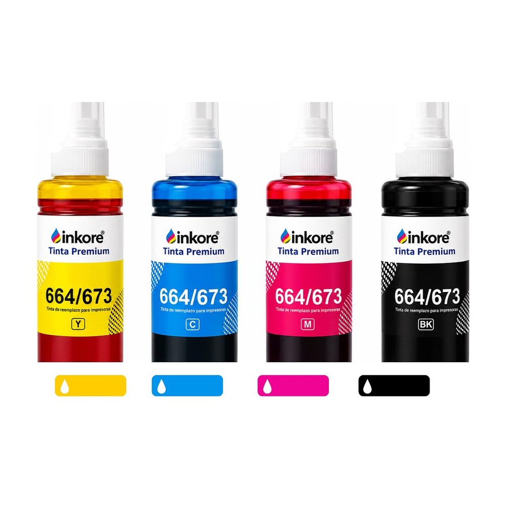 Tinta INKORE® Amarillo 100 ml para Epson 664/673